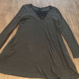 Heavy green dress with pockets